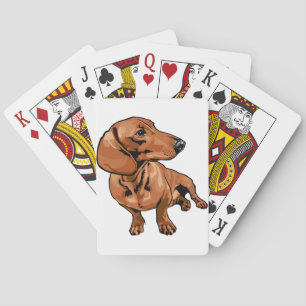 Brown Dog Playing Cards