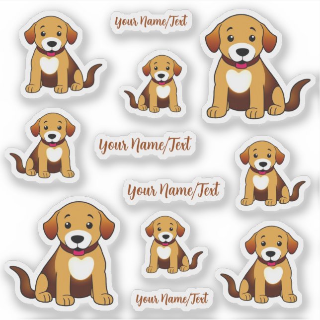 Brown Dog Sitting - Sticker (Front)