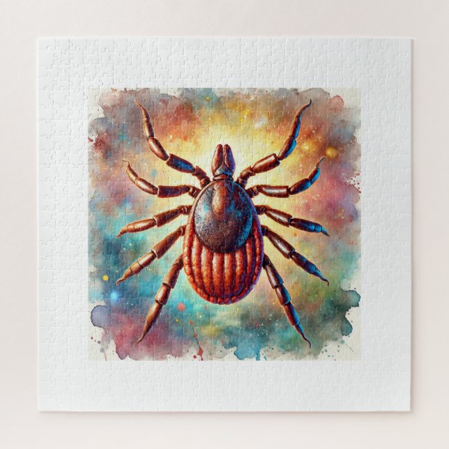 Brown Dog Tick 080724AREF111 - Watercolor Jigsaw Puzzle (Vertical)