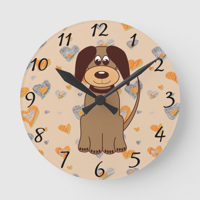 Brown Dog Wall Clock (Front)