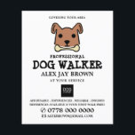 Brown Dog with Bone, Dog Walker Advertising Flyer<br><div class="desc">Brown Dog with Bone,  Dog Walker Advertising Flyer by The Business Card Store.</div>
