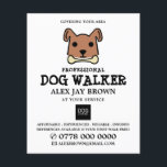 Brown Dog with Bone, Dog Walker Advertising Flyer<br><div class="desc">Brown Dog with Bone,  Dog Walker Advertising Flyer by The Business Card Store.</div>
