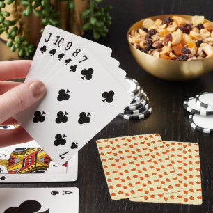 Brown dry leaves pattern playing cards