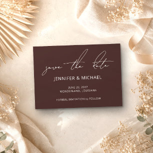 Brown Dust Wedding Custom Photo Calligraphy Save The Date