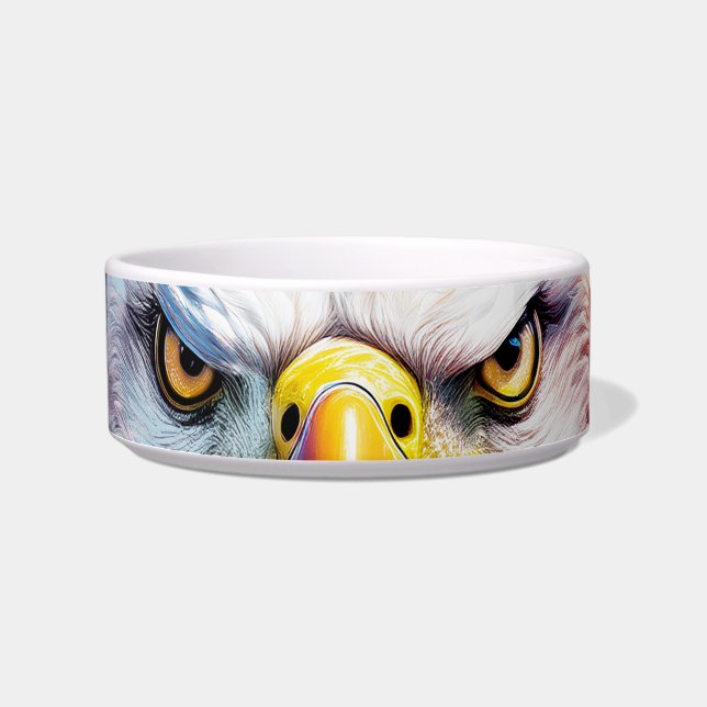 Brown Eagle Eyes, USA Flag  Bowl (Front)
