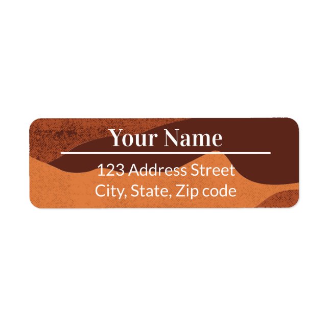 Brown Earthy Boho Abstract Name Mailing Address (Front)