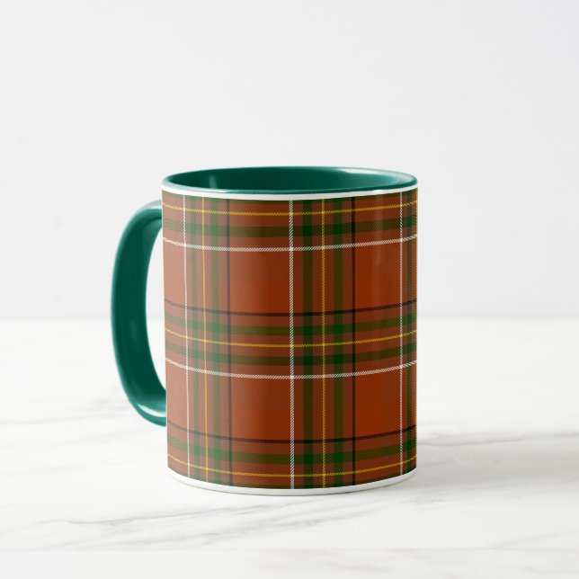 Brown Earthy Plaid Tartan  Mug (Front Left)