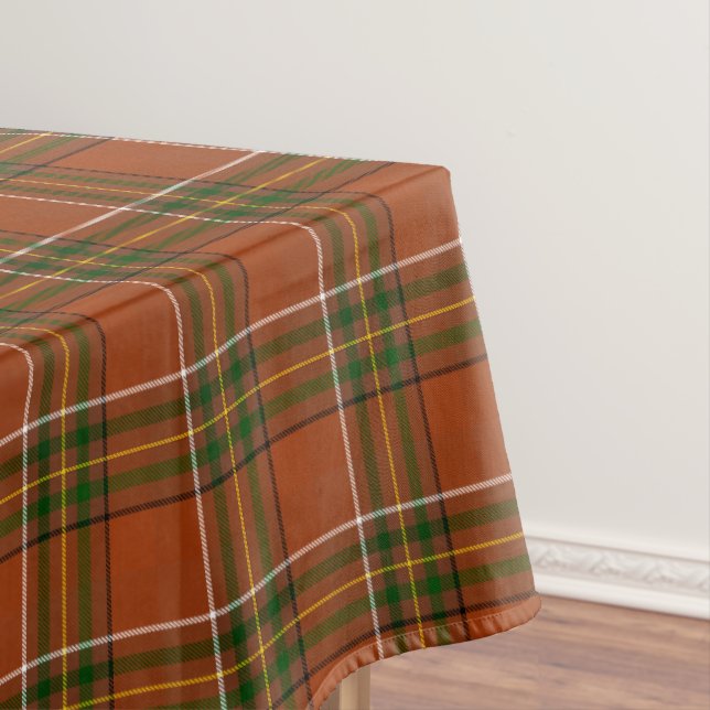 Brown Earthy Plaid Tartan  Tablecloth (In Situ)