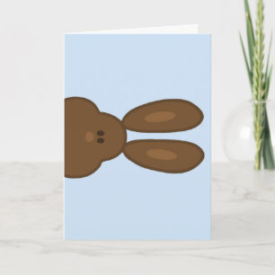 Brown Easter Bunny Face Greeting Card