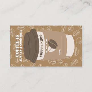 Brown Editable Coffee House Stamp Loyalty Card
