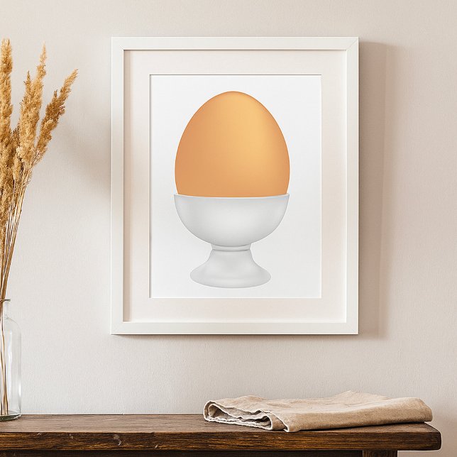 Brown Egg in White Egg Cup Poster (Creator Uploaded)