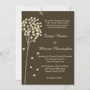 Brown Elegant Tree 5x7 Wedding Invitation