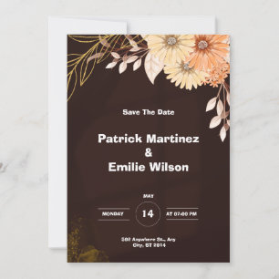 Brown Elegant Wedding Invitation 