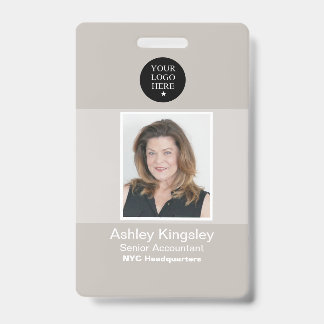 Brown Employee Photo Badge Corporate Security ID Badge