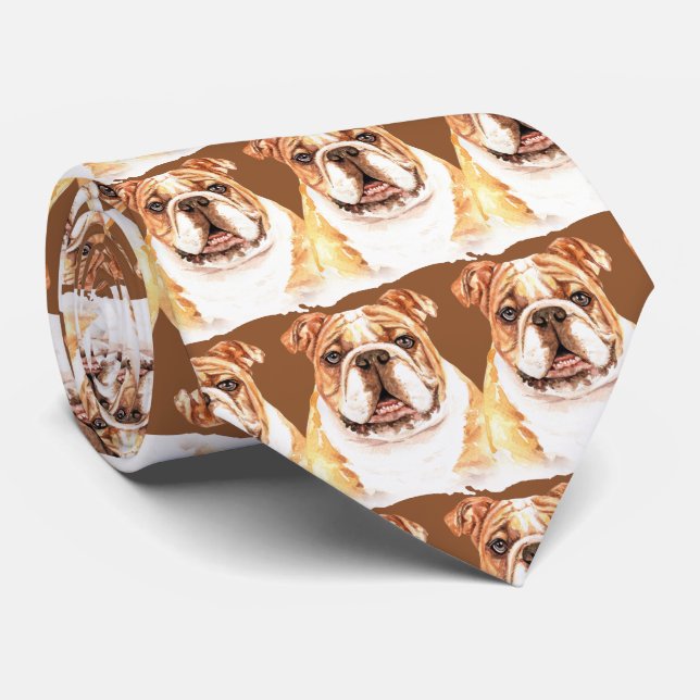 Brown English Bulldog Tie (Rolled)