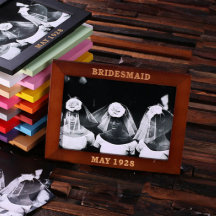 Brown Engraved 5" x 7" Natural Wood Picture Frame