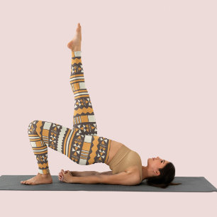 brown ethnic aztec leggings