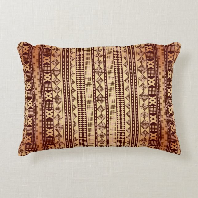 Brown ethnic texture decorative cushion (Front)