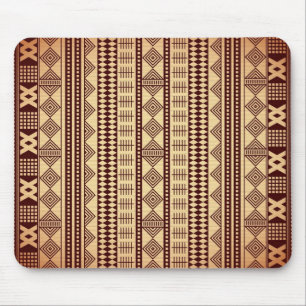 Brown ethnic texture mouse mat