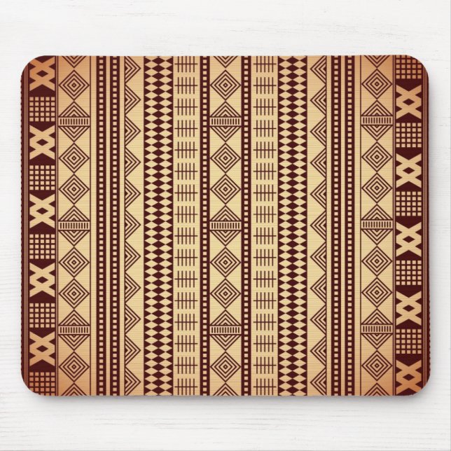 Brown ethnic texture mouse mat (Front)