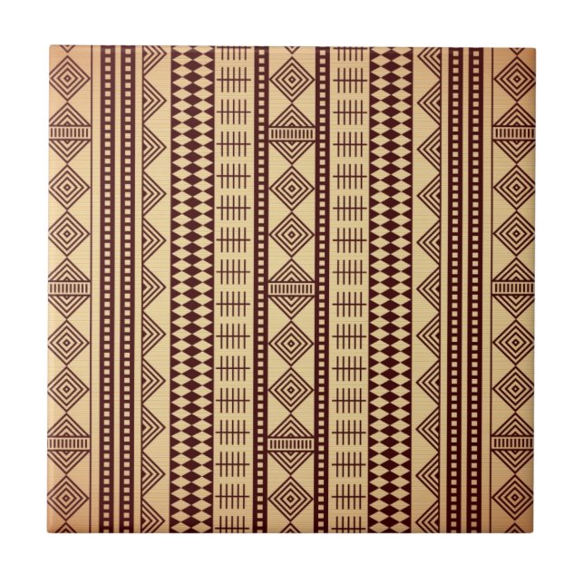 Brown ethnic texture tile (Front)