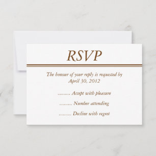 Brown Event RSVP, Reply or Response Card