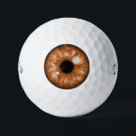 Brown Eye Funny Golf Balls<br><div class="desc">A beautiful brown eye graphic makes the golf ball looking like an eyeball. Show off these golf balls with such a detailed iris eye art drawing at your golf club, they certainly would stir up much fun and interesting conversations with your friends and family for a long time! Perfect gift...</div>