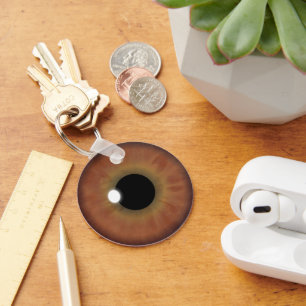 Brown Eye Iris Eyeball Cool Custom Round Key Chain