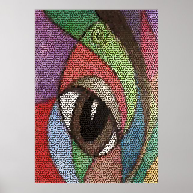 Brown Eye stained glass look Poster (Front)