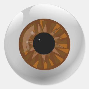 Brown Eyeball Classic Round Sticker
