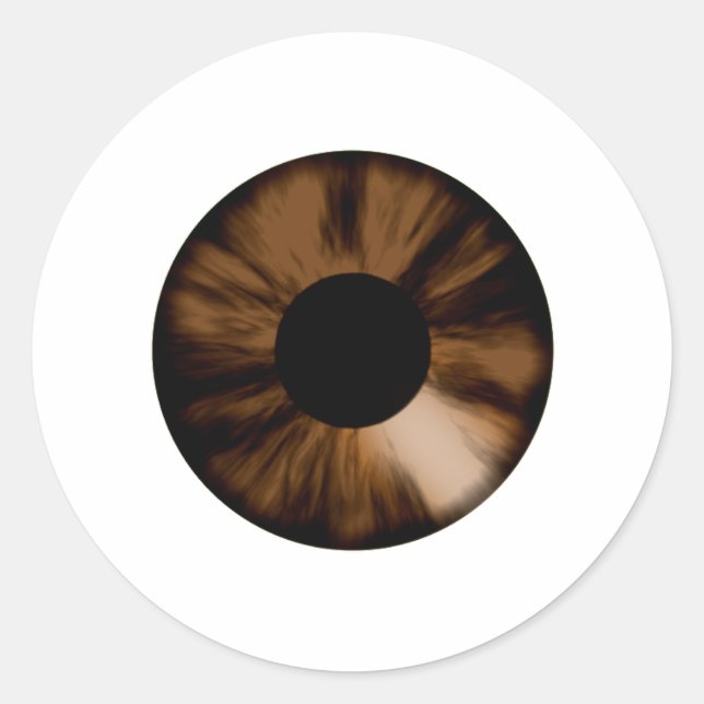 Brown  Eyeball Evil Eye Protection Halloween Classic Round Sticker (Front)