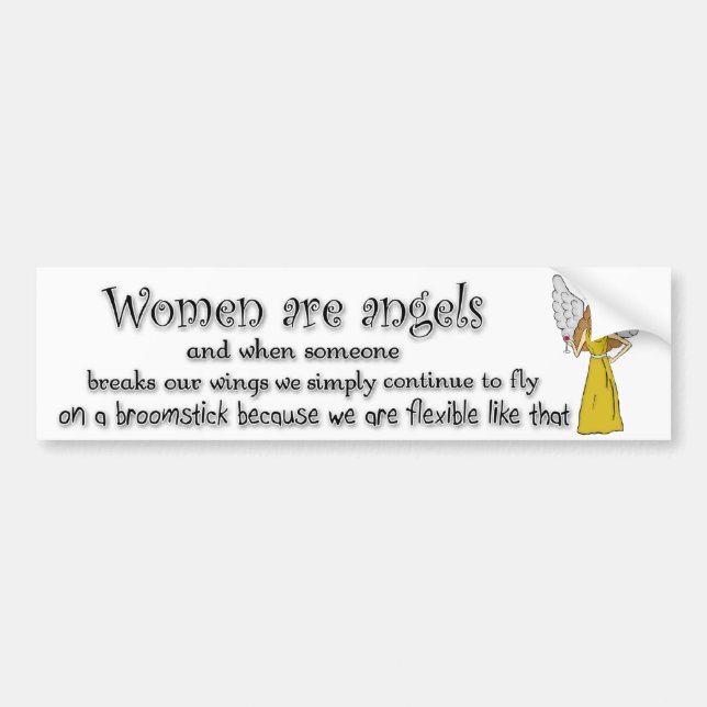 Brown Eyed Brunette Women Are Angels Bumper Sticker (Front)