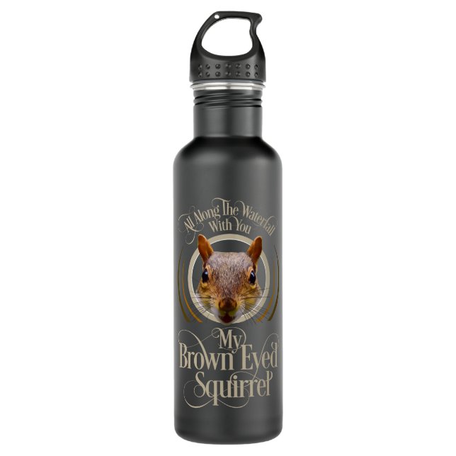 Brown Eyed Squirrel - funny squirrel lover 710 Ml Water Bottle (Front)