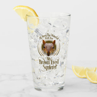 Brown Eyed Squirrel - funny squirrel lover Glass