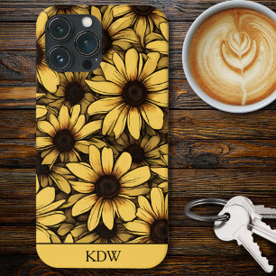 Brown Eyed Susan Monogram iPhone 13 Pro Max Case