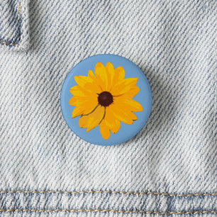 Brown Eyed Susan Yellow Flower 3 Cm Round Badge