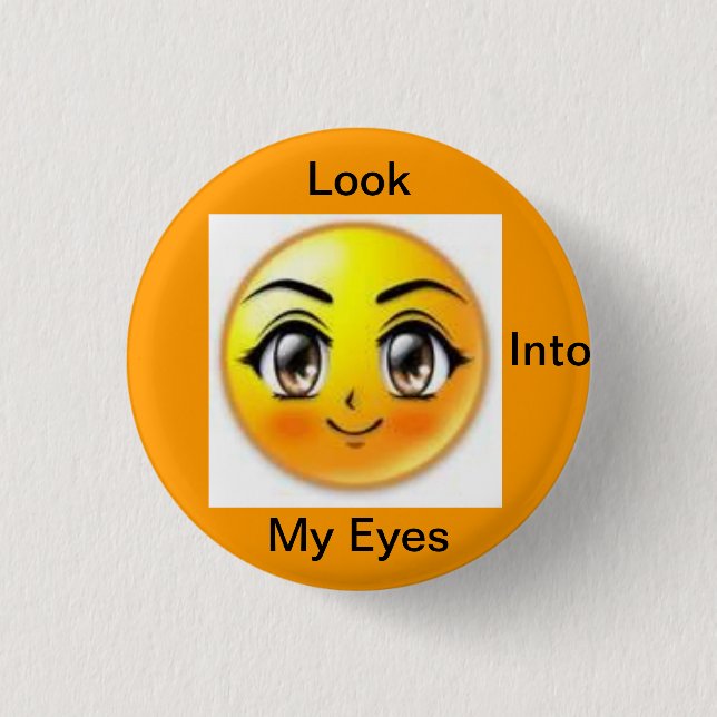 brown eyes 3 cm round badge (Front)