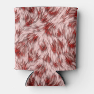 Brown Fabric Texture Fur Design Can Cooler