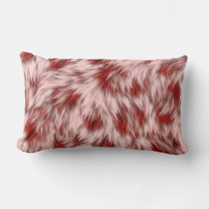 Brown Fabric Texture Fur Design Lumbar Cushion