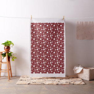 Brown Faded Red Polka dots Fabric