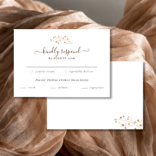 Brown Fall In Love Autumn Foliage RSVP Card