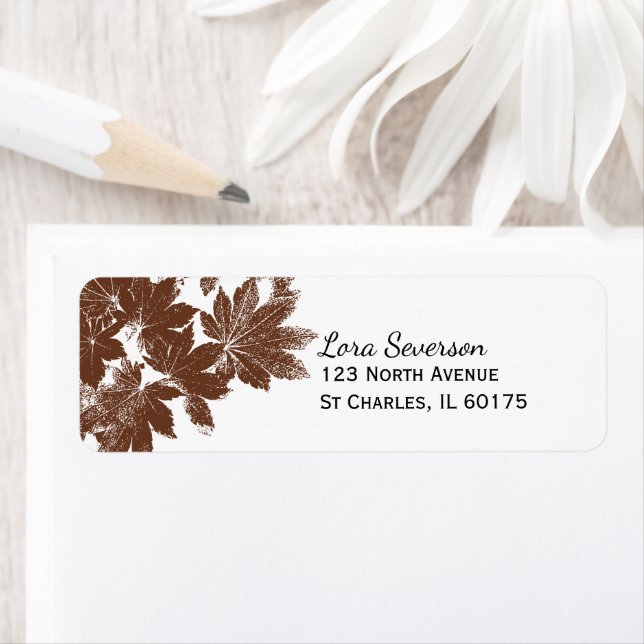 Brown Fall Leaf Stamp Return Address (Insitu)
