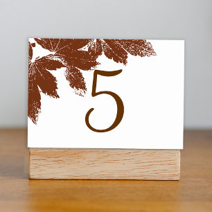 Brown Fall Leaf Stamp Table Numbers