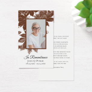 Brown Fall Leaves Funeral Memorial Prayer