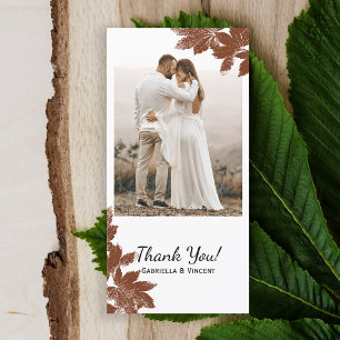 Brown Fall Maple Leaf Stamp Thank You