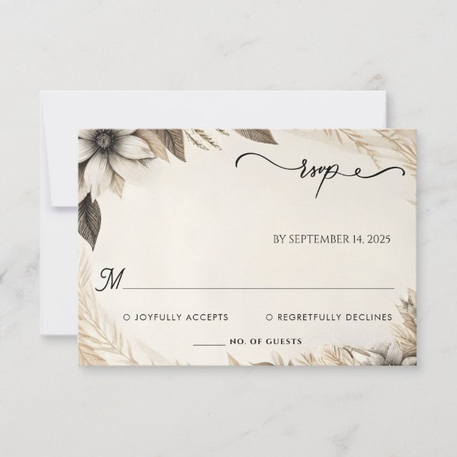 Brown Fall Wood Paperie Recycled Paper Wedding RSVP Card (Front)