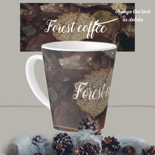 Brown fallen leaves after rain latte mug