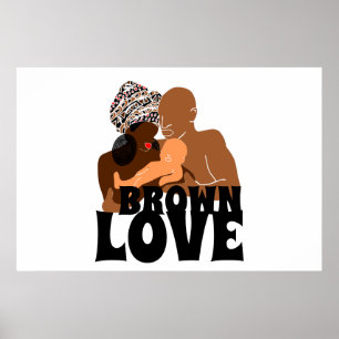 Brown Family African Head Wrap Brown Love Poster