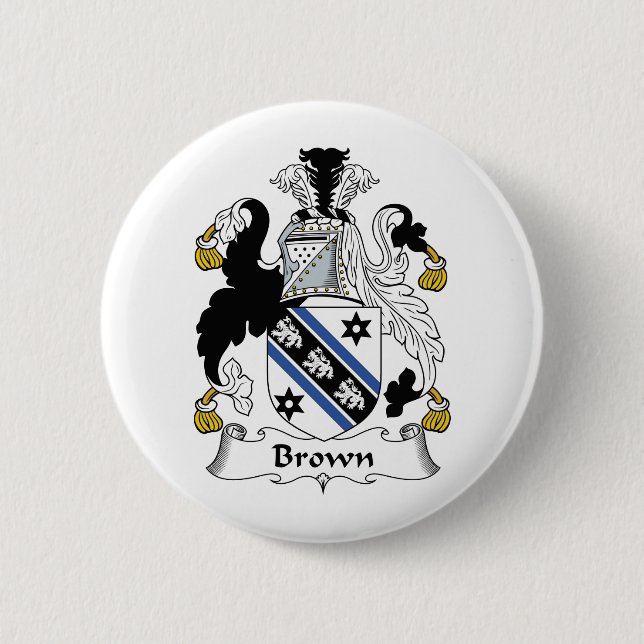 Brown Family Crest 6 Cm Round Badge (Front)