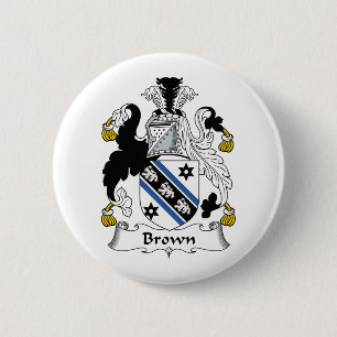 Brown Family Crest 6 Cm Round Badge